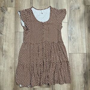 Rylee + Cru Brown Floral Mini Dress